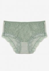 Miętowe Bawełniane Majtki Figi z Koronką Wexne. Zielone figi damskie Born2be, m, bez wzorów, z bawełny. Za 4.99 zł.