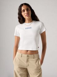 Levi's Koszulka w kolorze białym rozmiar: XL. Białe bluzki damskie Levi's, s, bez wzorów, z bawełny, bez kołnierzyka. Za 103.37 zł.