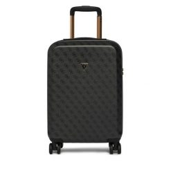 Walizka kabinowa Guess. Szare walizki Guess, z aplikacjami. Za 699.99 zł.