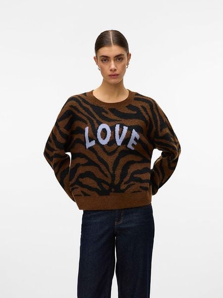 Vero Moda Sweter w kolorze jasnobrązowym rozmiar: XL. Brązowe swetry klasyczne damskie Vero Moda, xl, z wełny, bez kołnierzyka. Za 69.91 zł.