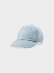 4F Czapka z daszkiem strapback uniseks - turkusowa L/XL. Niebieskie czapki z daszkiem damskie 4f, bez wzorów, z bawełny. W wyprzedaży za 29.99 zł.