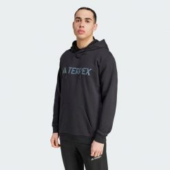 Bluza z kapturem Terrex Multi Large Logo. Czarne bluzy z kapturem męskie Adidas, xl, z materiału. Za 299.00 zł.