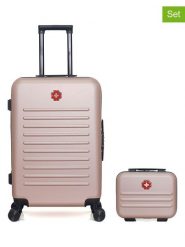 SWISS KOPPER 2-częściowy zestaw "Wil" w kolorze jasnoróżowym rozmiar: onesize. Różowe walizki SWISS KOPPER, bez wzorów, z materiału. Za 152.99 zł.