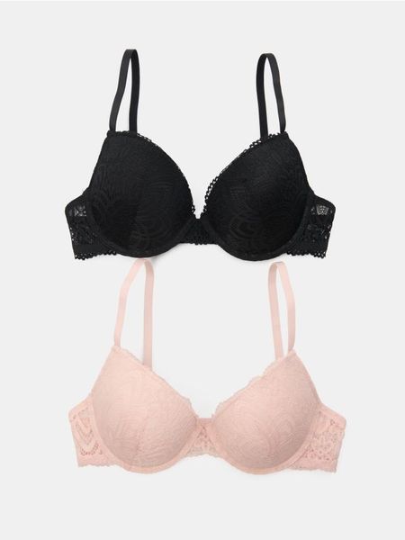 Biustonosze push-up koronkowe 2-pack - wielobarwny. Biustonosze Sinsay, bez wzorów, z koronki. W wyprzedaży za 25.99 zł.