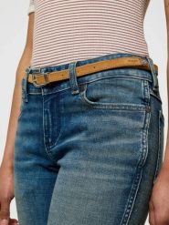 DAMSKI PASEK WRANGLER THIN WESTERN BELT CAMEL 112372414. Brązowe paski damskie Wrangler, bez wzorów. Za 89.99 zł.