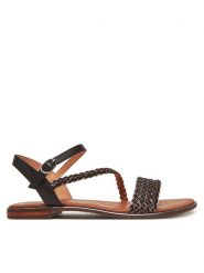 Geox Sandały D Sozy Plus D55DQD 081KY C9B1G Czarny. Czarne sandały damskie Geox, bez wzorów, ze skóry, bez obcasa, na płaskiej podeszwie. Za 239.99 zł.