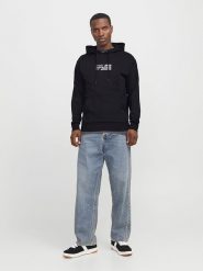 Jack & Jones Bluza "Jjcorp" w kolorze czarnym rozmiar: M. Czarne bluzy z kapturem męskie Jack & Jones, m, z bawełny. Za 105.63 zł.