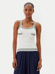 Fracomina Top FR25ST4011K52401 Écru Slim Fit. Topy damskie Fracomina, l, bez wzorów, z syntetyku, bez kołnierzyka. Za 259.99 zł.