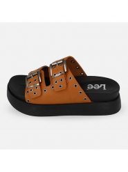 Lee Klapki "Cora" w kolorze jasnobrązowym rozmiar: 37. Brązowe klapki damskie Lee, bez wzorów, bez obcasa, na platformie. Za 165.99 zł.