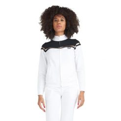 Bluza z zamek błyskawiczny na siłownia na co dzień. Białe bluzy bez kaptura damskie LEONE 1947 APPAREL, xs, z bawełny. W wyprzedaży za 196.69 zł.