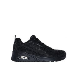 Buty za kostkę sportowe damskie Skechers Uno-World Of Gems. Czarne buty sportowe na co dzień damskie Skechers, bez wzorów, ze skóry, trekkingowe. Za 259.00 zł.