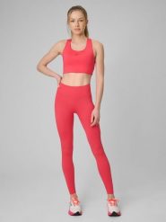 4F Legginsy treningowe bezszwowe damskie - czerwone XL/XXL. Czerwone legginsy damskie 4f, xl, bez wzorów, z dzianiny. Za 149.99 zł.