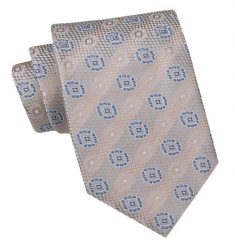 Męski Krawat, Szeroki, Klasyczny - CHATTIER - Beżowy w Grochy. Brązowe krawaty i muchy męskie Chattier, bez wzorów, z tkaniny, eleganckie. Za 49.00 zł.