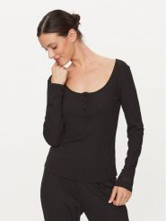 Guess Bluzka O3BP01 KBXB2 Czarny Slim Fit. Czarne bluzki damskie Guess, m, z aplikacjami, z syntetyku, bez ramiączek. Za 119.99 zł.