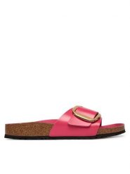 Birkenstock Klapki Madrid Big Buckle Hex 1031844 Różowy. Czerwone klapki damskie Birkenstock, bez wzorów, ze skóry, bez obcasa. Za 599.99 zł.