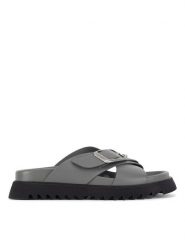 G-Star Raw Klapki DEBRA-25SS469 Szary. Szare klapki damskie G-Star Raw, bez wzorów, ze skóry, bez obcasa. Za 399.99 zł.