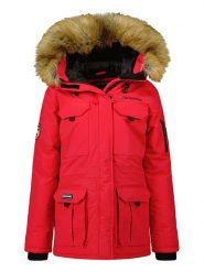 Geographical Norway Parka "Baliverne" w kolorze czerwonym rozmiar: XXL. Czerwone parki damskie Geographical Norway, xxl, z aplikacjami. Za 260.35 zł.