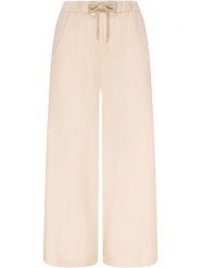 Naturana Spodnie w kolorze beżowym rozmiar: L. Brązowe spodnie materiałowe damskie Naturana, bez wzorów, z bawełny, z podwyższonym stanem. Za 96.83 zł.