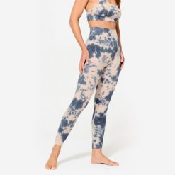 Legginsy fitness damskie Domyos. Brązowe legginsy damskie DOMYOS, m, bez wzorów, z bawełny. Za 89.99 zł.