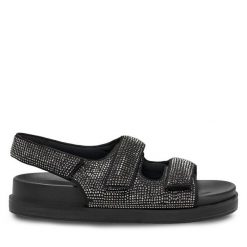 Sandały ONLY Shoes. Czarne sandały damskie ONLY Shoes, bez wzorów, bez obcasa, na płaskiej podeszwie. Za 119.99 zł.
