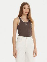 Max Mara Leisure Top Sax 2516941027 Brązowy Slim Fit. Brązowe topy damskie Max Mara Leisure, s, bez wzorów, z bawełny, bez kołnierzyka. Za 239.99 zł.