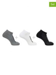 SALOMON Skarpety funkcyjne (3 pary) "Everyday Low" w kolorze szaro-biało-czarnym rozmiar: 45-47. Białe skarpetki męskie Salomon, bez wzorów, prążkowane. Za 32.67 zł.