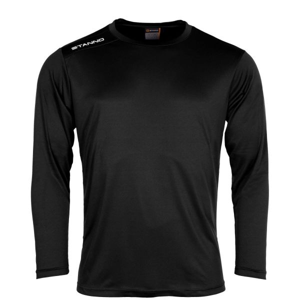 Koszulka z długim rękawem Stanno Field. Czarne bluzki sportowe damskie STANNO, m, z poliesteru, bez kołnierzyka, bez ramiączek. Za 115.50 zł.