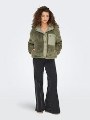 ONLY Kurtka polarowa w kolorze khaki rozmiar: M. Brązowe kurtki damskie Only, m, bez wzorów, z polaru, bez kaptura. Za 96.14 zł.