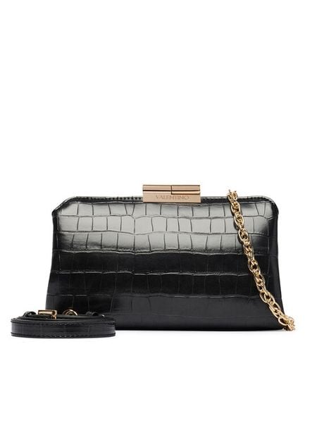Valentino Torebka Glace VBSA8017COC Czarny. Czarne torebki klasyczne damskie Valentino, bez wzorów, ze skóry, wizytowe, bez kołnierzyka, bez ramiączek. Za 512.99 zł.