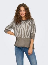ONLY Sweter w kolorze szarobrązowym rozmiar: L. Brązowe swetry klasyczne damskie Only, l, bez kołnierzyka. Za 136.45 zł.