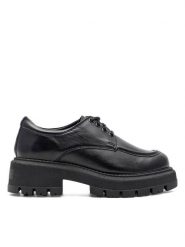 Sergio Bardi Oxfordy RST-B1026-01SB Czarny. Czarne półbuty damskie Sergio Bardi, bez wzorów, ze skóry, bez obcasa. Za 399.99 zł.