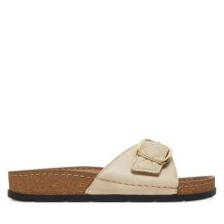 Klapki Scholl. Brązowe klapki damskie Scholl, bez wzorów, bez obcasa. Za 309.99 zł.