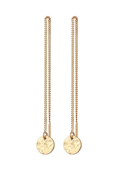 Elli Damska zawieszka Pull Through Organic z pozłacanego srebra próby 925 Sterling Silver Kolczyki 1 ct Damski. Szare kolczyki damskie Elli, pozłacane, na sztyftcie. Za 228.99 zł.