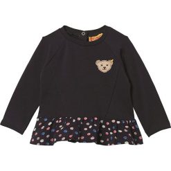 Bluza w kolorze czarnym ze wzorem. Czarne bluzy dziewczęce Steiff, z aplikacjami, bez ramiączek, bez kaptura. W wyprzedaży za 58.95 zł.