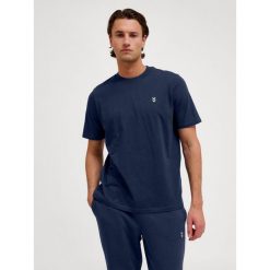 Hummel koszulka męska bawełniana logo haftowane hml Pulse T-shirt. Niebieskie t-shirty męskie HUMMEL, m, bez wzorów, z bawełny, bez kołnierzyka. Za 44.00 zł.