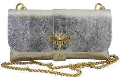 Listonoszka metalizowana BARBERINI'S srebrna 958/1-16. Szare shopper bag damskie Barberinis, bez wzorów, ze skóry, bez dodatków. Za 119.99 zł.
