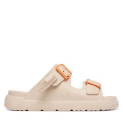 Klapki D.Franklin. Brązowe klapki damskie D.Franklin, bez wzorów, bez obcasa. Za 169.99 zł.