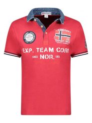 Geographical Norway Koszulka polo "Koptaine" w kolorze czerwonym rozmiar: M. Czerwone koszulki polo męskie Geographical Norway, m, bez wzorów, z bawełny, bez ramiączek. Za 96.37 zł.