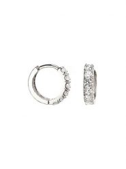 OR ÉCLAT Złote kolczyki-kreole z cyrkoniami rozmiar: onesize. Szare kolczyki damskie Or Éclat, z cyrkonią, złote, z zapięciem typu bigiel. Za 543.90 zł.