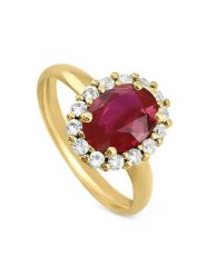 OR Carats Złoty pierścionek z kamieniami szlachetnymi rozmiar: 60. Czerwone pierścionki damskie OR Carats, z rubinem, złote. Za 1,000.99 zł.