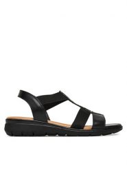 Go Soft Sandały WI16-INES-06 Czarny. Czarne sandały damskie GO SOFT, bez wzorów, z materiału, bez obcasa, na płaskiej podeszwie. Za 159.99 zł.