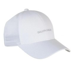 Czapka golfowa Galvin Green Shane. Niebieskie czapki męskie GALVIN GREEN, bez wzorów, z tkaniny. Za 214.00 zł.