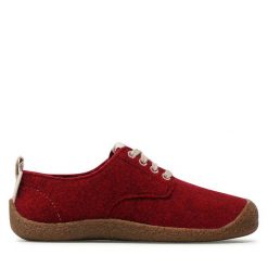 Półbuty Keen. Czerwone półbuty damskie Keen, bez wzorów, bez obcasa, na płaskiej podeszwie. Za 249.99 zł.