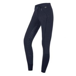Spodnie jeździeckie full grip dla dziewczynek ELT Fenja. Niebieskie spodnie materiałowe damskie ELT, bez wzorów, z elastanu, młodzieżowe. Za 222.00 zł.