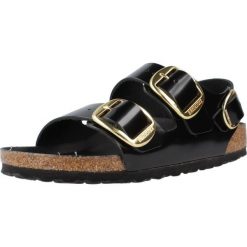 Damskie sandały maksymalny chwyt i stabilność MILANO Big Buckle. Czarne sandały damskie Birkenstock, bez wzorów, ze skóry, bez obcasa. Za 693.00 zł.