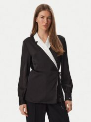 KARL LAGERFELD Bluzka B4W11016 Czarny Regular Fit. Czarne bluzki damskie Karl Lagerfeld, bez wzorów, z syntetyku, bez ramiączek. Za 779.99 zł.
