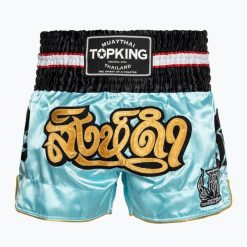 Spodenki treningowe Top King Kickboxing. Niebieskie szorty damskie TOP KING, bez wzorów, sportowe. Za 219.99 zł.