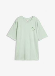 T-shirt oversize z czystej bawełny organicznej. Białe t-shirty damskie bonprix, bez wzorów, z bawełny, bez kołnierzyka. Za 79.99 zł.