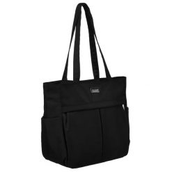 Shopperka czarna Peterson PTN CTY-14. Czarne shopper bag damskie Peterson, bez wzorów, z nylonu, na ramię, bez dodatków. Za 89.99 zł.