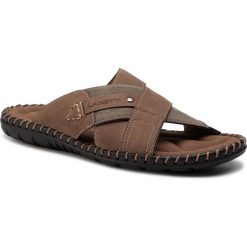Klapki LANETTI - MS17013-3 Brown. Brązowe klapki i japonki męskie Lanetti, z materiału. Za 79.99 zł.